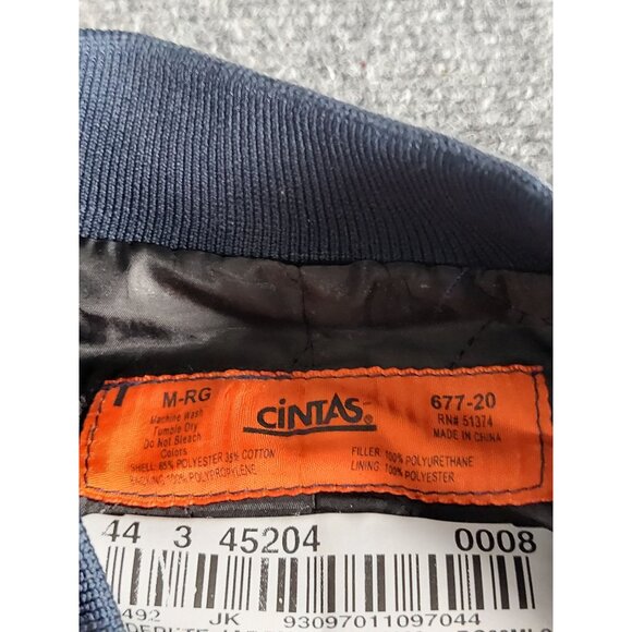 Cintas NTB Tire Full Zip Jacket Men Sz M Patched Blue Employee Winter Workwear - Picture 8 of 9